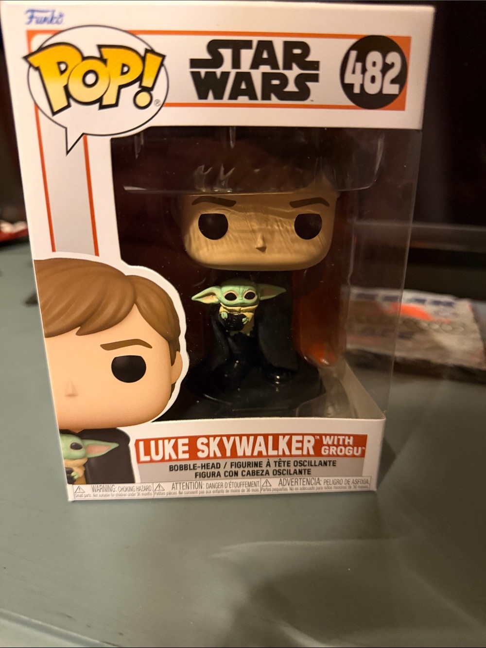 Funko Luke Skywalker with Grogu Pop! Vinyl - Black & Green